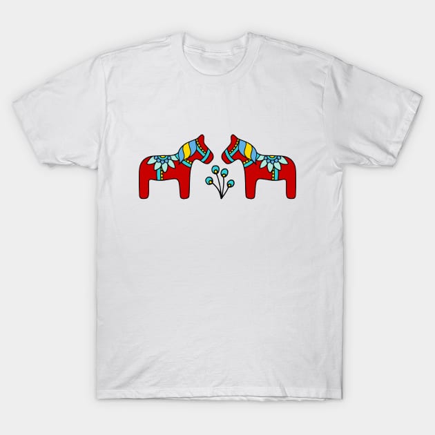 Swedish Dala Horses T-Shirt by HLeslie Design